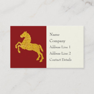 Tarjeta De Visita Caballo de oro del modelo del pétalo de Lotus en