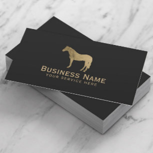 Tarjeta De Visita Caballo de Oro Ecuestre de Caballo de Caballo