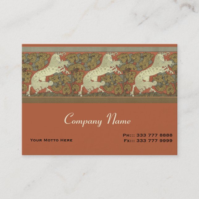 Tarjeta De Visita Caballo de serranía Art Nouveau - Personalizar (Anverso)