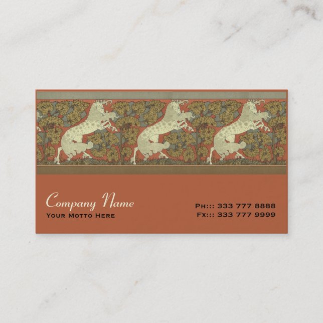 Tarjeta De Visita Caballo de serranía Art Nouveau - Personalizar (Anverso)