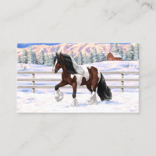 Tarjeta De Visita Caballo del gitano Vanner Tinker Bay Pinto Brown S