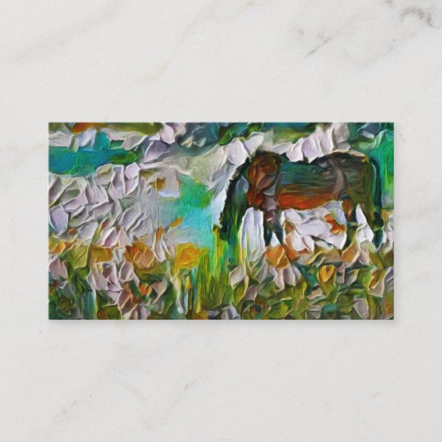 Tarjeta De Visita Caballo en el campo (Anverso)