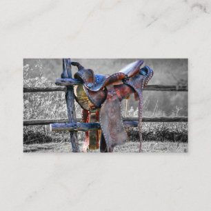Tarjeta De Visita Caballo en la valla corral occidental