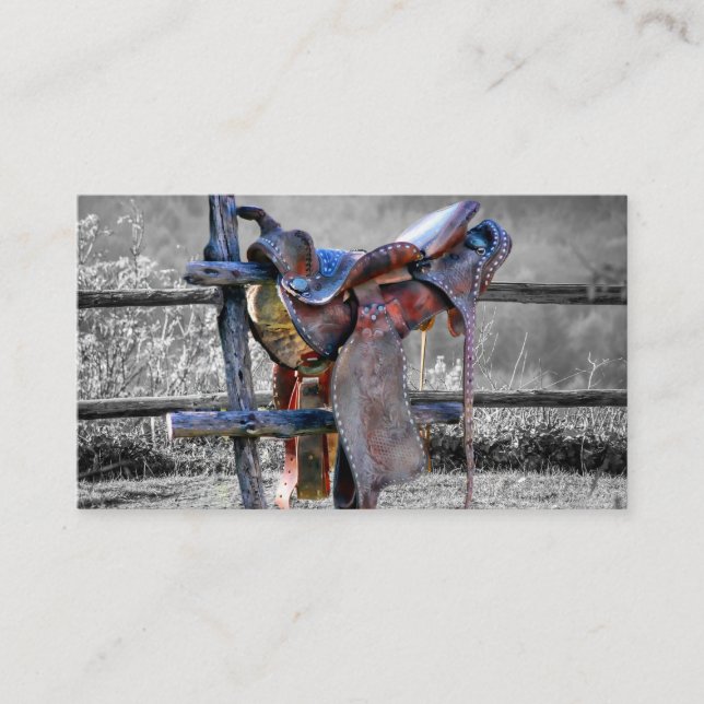 Tarjeta De Visita Caballo en la valla corral occidental (Anverso)