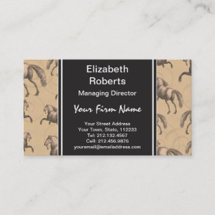 Tarjeta De Visita Caballo español galopante elegante