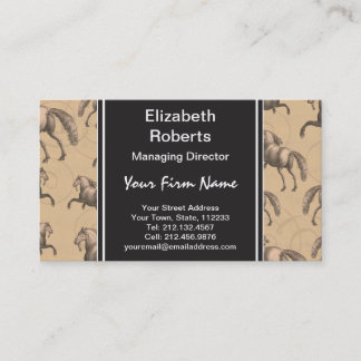 Tarjeta De Visita Caballo español galopante elegante