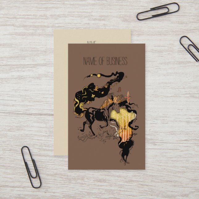 Tarjeta De Visita Caballo estilizado de la silueta (Anverso/Reverso In Situ)