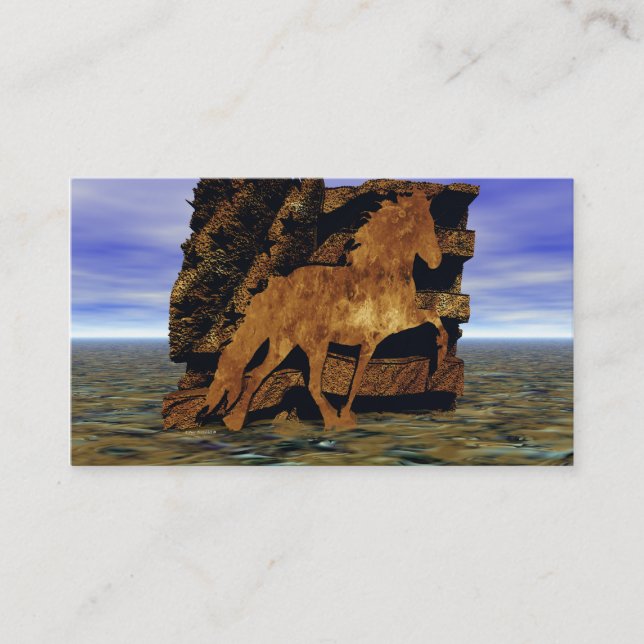 Tarjeta De Visita Caballo islandés en piedra (Anverso)