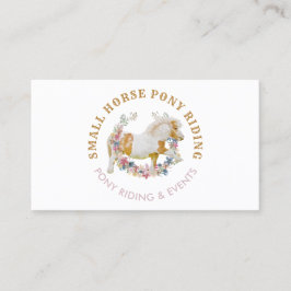 Tarjeta De Visita Caballo Jugando Flores Poni