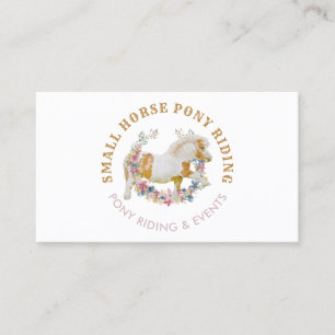 Tarjeta De Visita Caballo Jugando Flores Poni