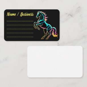 Tarjeta De Visita Caballo Luz de Neón Glitch Estilo Retro