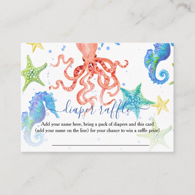 Tarjeta De Visita Caballo marino Octopus Starfish Colorful Baby (Anverso)