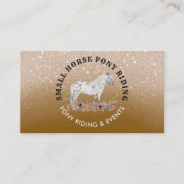 Tarjeta De Visita Caballo marrón entrenador ecuestre pony floral bei