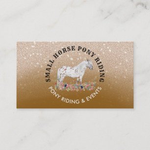 Tarjeta De Visita Caballo marrón entrenador ecuestre pony floral bei