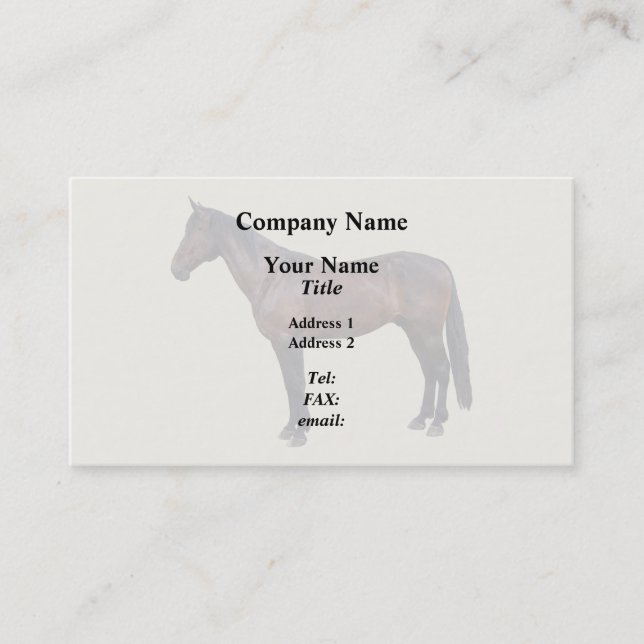 Tarjeta De Visita Caballo Morgan de Perfil (Anverso)