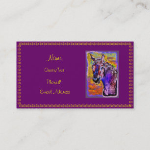 Tarjeta De Visita Caballo multicolor púrpura
