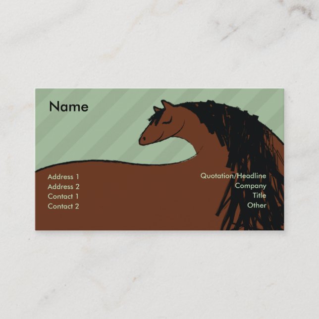 Tarjeta De Visita Caballo - negocio (Anverso)