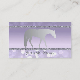 Tarjeta De Visita Caballo occidental de plata del placer en Brokeh