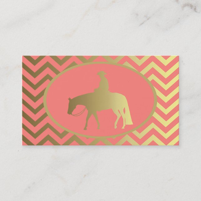 Tarjeta De Visita Caballo occidental del placer de los galones (Anverso)