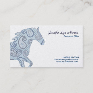 Tarjeta De Visita Caballo Paisley Azul