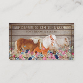 Tarjeta De Visita Caballo Pequeño Floral Poni de Madera Rústica Marr