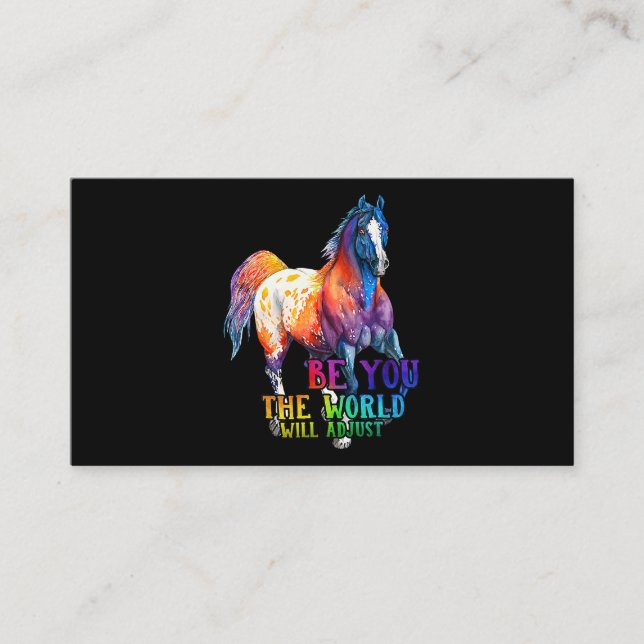 Tarjeta De Visita Caballo, sé tú, el mundo se ajustará (Anverso)
