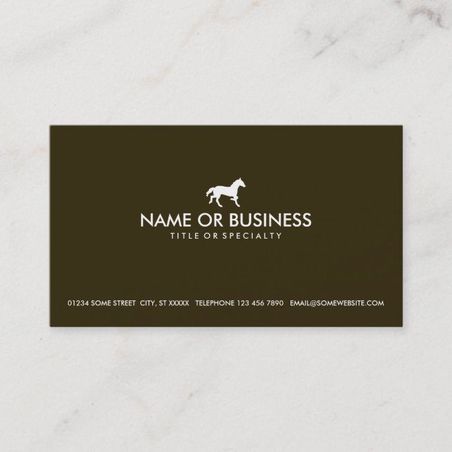 Tarjeta De Visita caballo simple (Anverso)