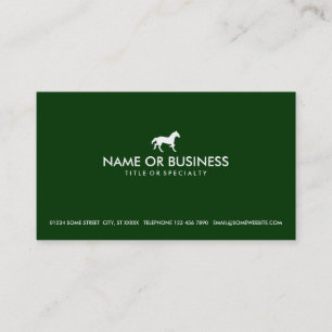Tarjeta De Visita caballo simple (verde)