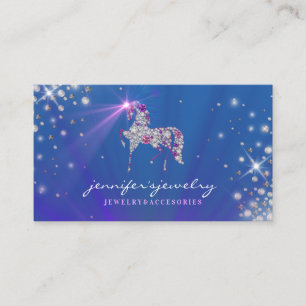 Tarjeta De Visita Caballo Unicornio naval brillo púrpura joyero diam