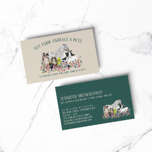 Tarjeta De Visita Caballo Vaca Oveja Perro Gato Pájaro Animal Mascot