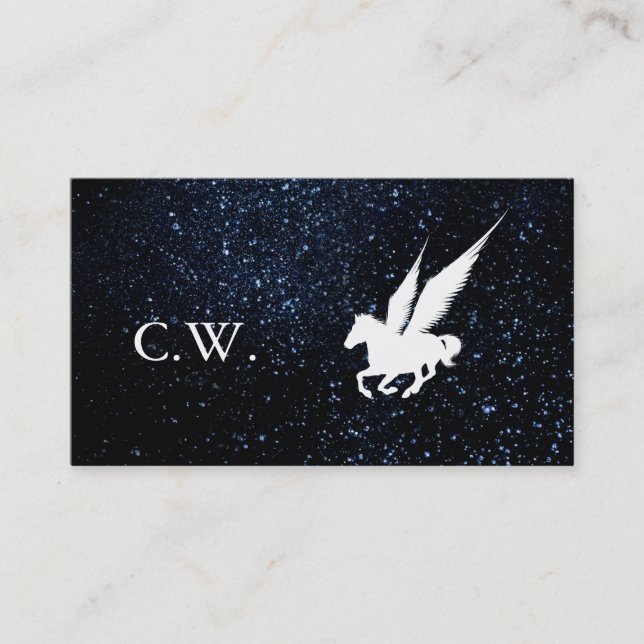 Tarjeta De Visita Caballo volador / cielo nocturno (Anverso)