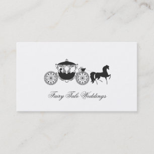 Tarjeta De Visita Caballo Y Carrito Boda Blanco Y Gris