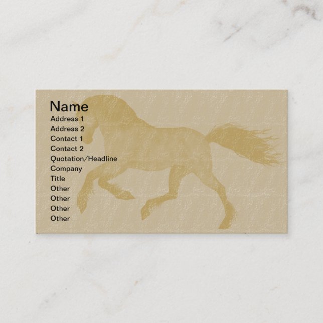 Tarjeta De Visita Caballos (Anverso)