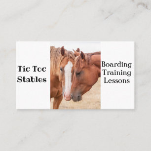 Tarjeta De Visita Caballos acariciándose en una pradera