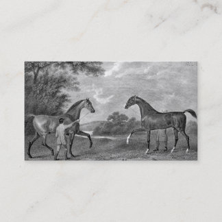 Tarjeta De Visita Caballos de raza blancos y negros