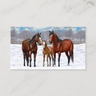 Tarjeta De Visita Caballos del Barrio de la Bahía en Nieve