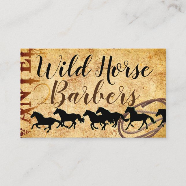 Tarjeta De Visita Caballos del oeste salvajes de la plantilla w/Wild (Anverso)