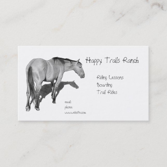 Tarjeta De Visita Caballos, establo, montar a caballo, lección: (Anverso)