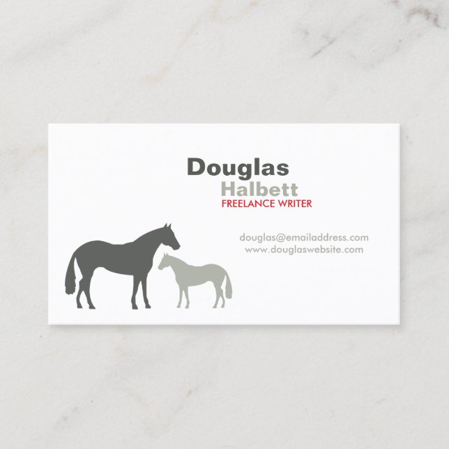 TARJETA DE VISITA CABALLOS GRIS Nº 2 (Anverso)