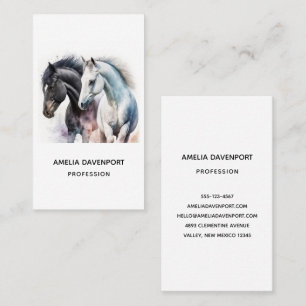 Tarjeta De Visita Caballos hermosos en acuarela