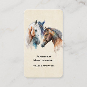 Tarjeta De Visita Caballos Hermosos Estilo Western Boho