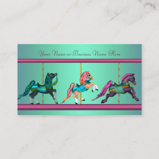 Tarjeta De Visita Caballos pintados de azul turquesa, púrpura y carr