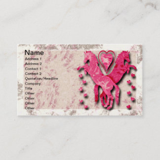Tarjeta De Visita Caballos y corazones