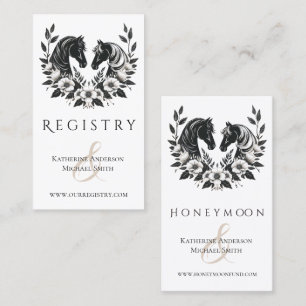 Tarjeta De Visita Caballos y flores de bodas rurales
