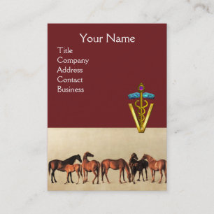 TARJETA DE VISITA CABALLOS /YEGUAS Y POTROS SÍMBOLO VETERINARIO CADU