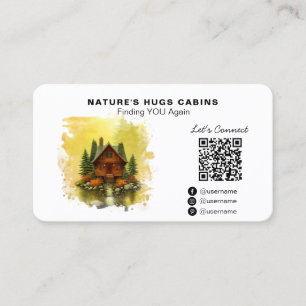 Tarjeta De Visita *~* cabaña de cabaña de cabaña alquiler de LOGO QR