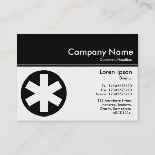 Tarjeta De Visita Cabecera de color III v2 - Negro - Asterisk