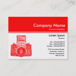 Tarjeta De Visita Cabecera de color III v2 - Rojo - Cámara vintage