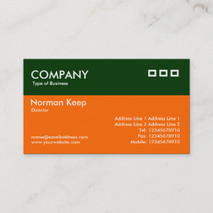 Tarjeta De Visita Cabecera de color - Verde oscuro y Naranja
