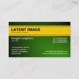 Tarjeta De Visita Cabecera de tira de película - Amber y verde sombr